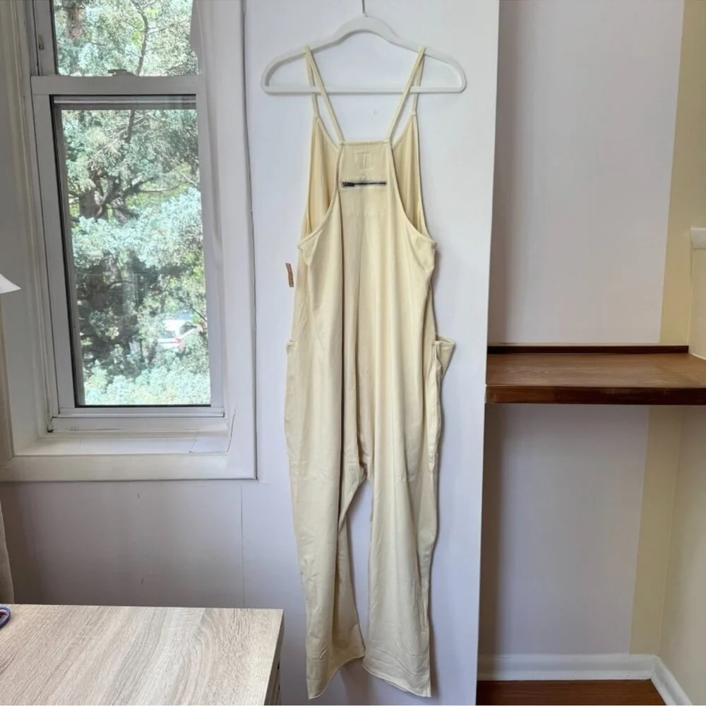 NWT Free People Hot Shot Onesie Jumpsuit in Banana Butter Yellow Large